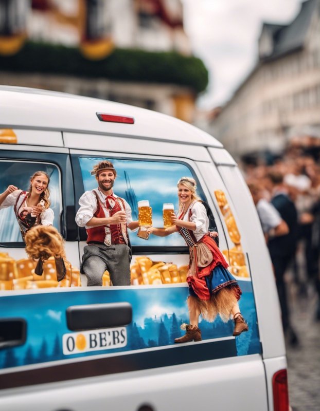 Foto van een Oktoberfeststicker op een auto